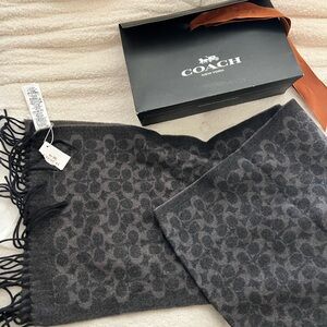 NEW Coach Charcoal Monogram Scarf